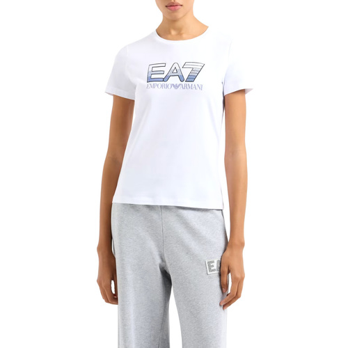 Textil Mulher T-shirts e Pólos Emporio Armani EA7  Branco