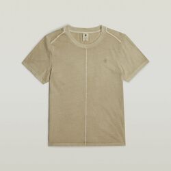 Textil Mulher T-shirts e Pólos G-Star Raw D24499-B059 OVERDYED FRONT SEAM TOP-H037 LIGHT TOGGEE Bege