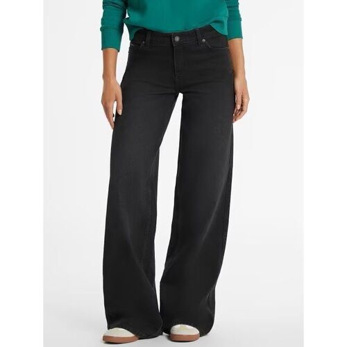 Textil Mulher Calças de ganga Guess W4BA0Y D5E83 WIDE LEG-GJUV Preto