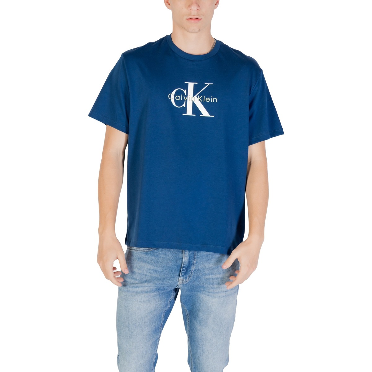 Textil Homem Polos mangas compridas Calvin Klein Jeans SS Hero Monologo Tee LV04RB862G Azul