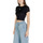 Textil Mulher T-Shirt mangas curtas Calvin Klein Jeans CK RIB BABY TEE LV047C211G Preto