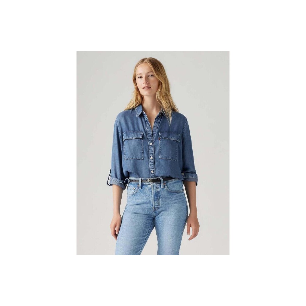 Textil Mulher camisas Levi's A7467 0009 - DOREEN-IN PATHES 2 Azul