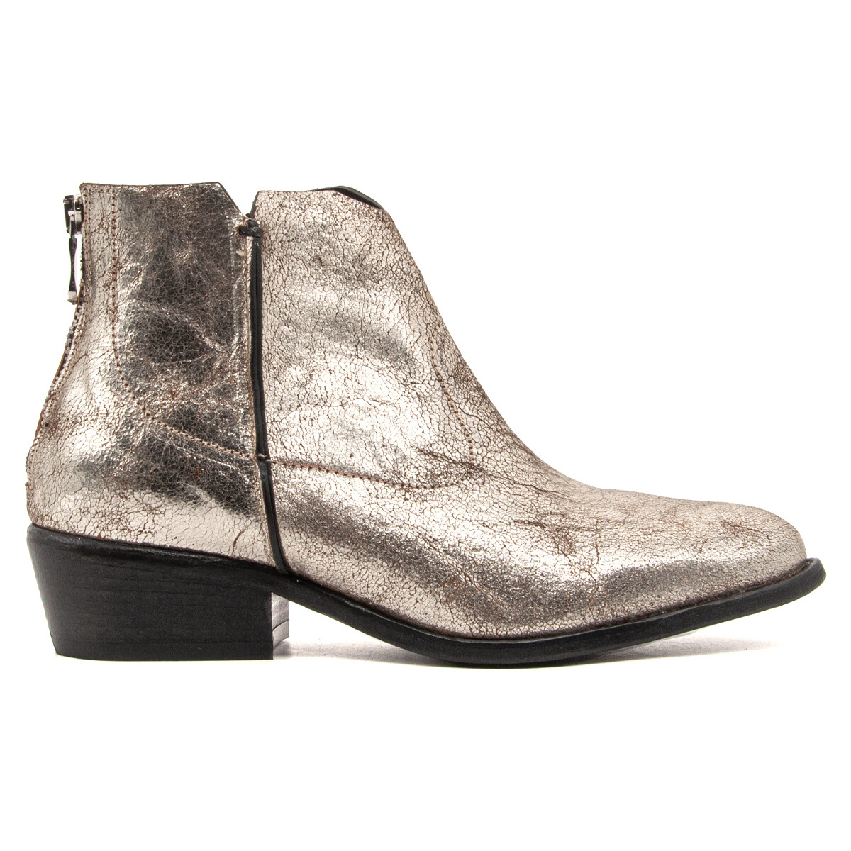 Sapatos Mulher Botas baixas Curiosite CURIOSITE 2717 LAMINATO Prata