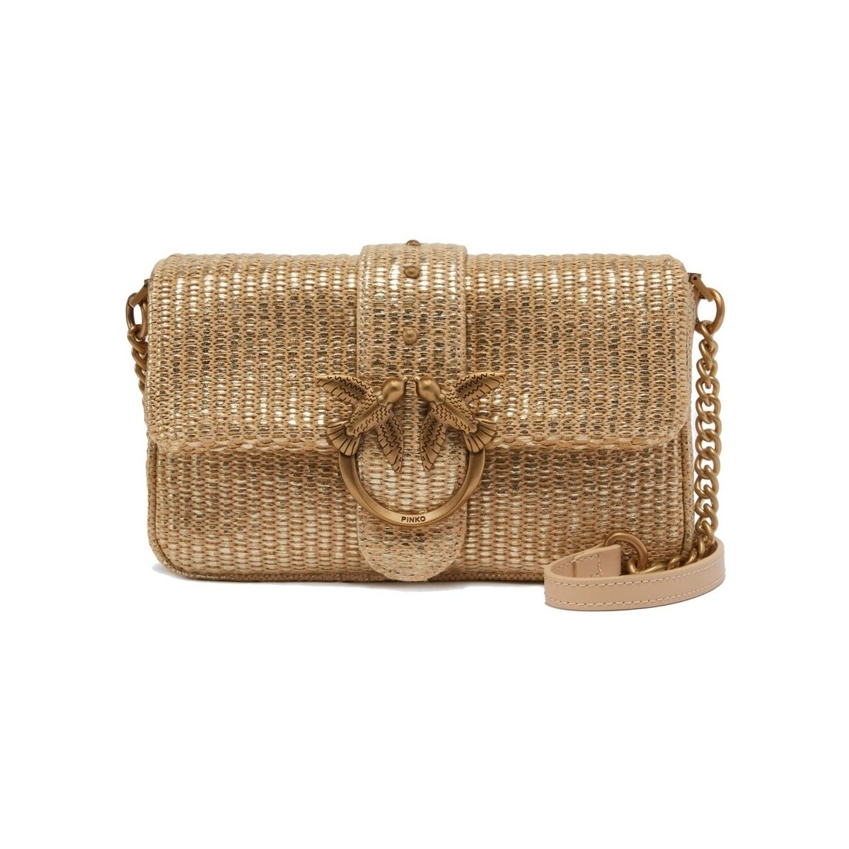 Malas Mulher Bolsa Pinko LOVE ONE MINI SLOUCHY FL Ouro