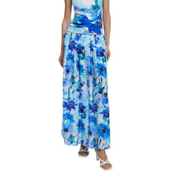 Textil Mulher Saias Desigual SKIRT FIORI 25WWFWX1 Azul