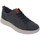 Sapatos Homem Slip on Casual |Sapatos de couro azul com atacadores | Homem Marinho