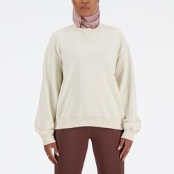 Textil Mulher Sweats New Balance ATHLETICS FRENCH TERRY CREW Bege