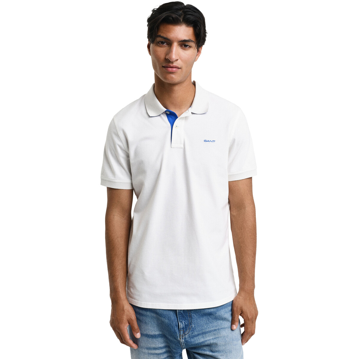 Textil Homem Polos mangas curta Gant Polo  Homem Contrast Collar Branco Branco