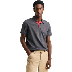 Textil Homem Polos mangas curta Gant Polo  Homem Contrast Collar Cinza Cinza
