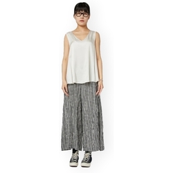 Textil Mulher Calças Wendy Trendy Calças 240456 - Checks Preto