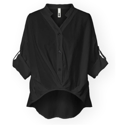 Textil Mulher Tops / Blusas Wendy Trendy Top 225122 - Black Preto