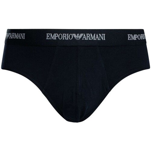Emporio Armani Pacote com 3 cuecas de algodão elástico Azul