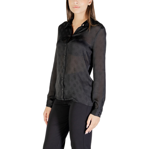 Guess LS MARTHE LOGO SHIRT W5YH1A WHCR2 Preto