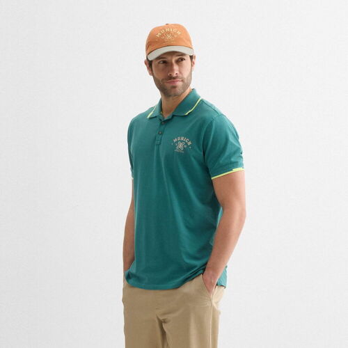 Textil Homem Polos mangas curta Munich Polo varsity lifestyle 2507472 Verde Verde