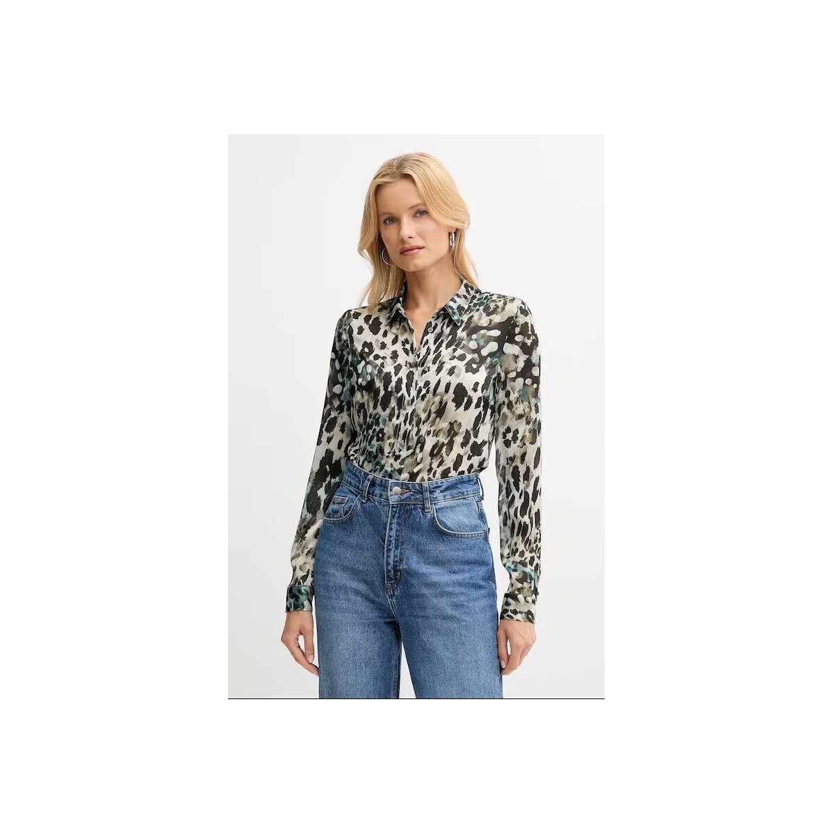 Textil Mulher camisas Guess W5YH0X WDW81-PJ1R Castanho