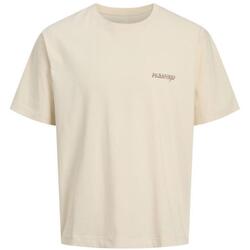 Textil Homem T-shirts e Pólos Jack & Jones  Bege