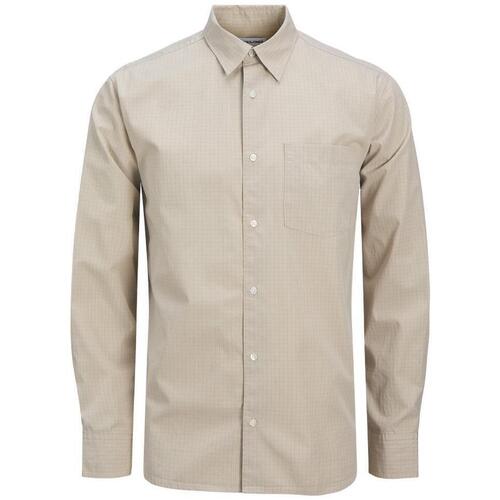 Textil Homem Camisas mangas comprida Jack & Jones  Bege