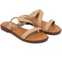 Sapatos Mulher Sandálias The Happy Monk SANDALIA PLANA DE PIEL BEIGE  MENORCA 009 Bege