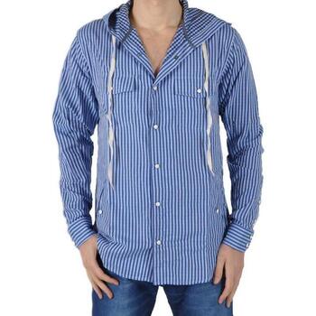 Textil Homem camisas Eleven Paris 17393 Azul