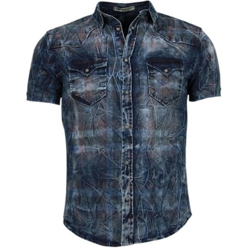 Textil Homem Camisas mangas curtas Enos 26535744 Azul