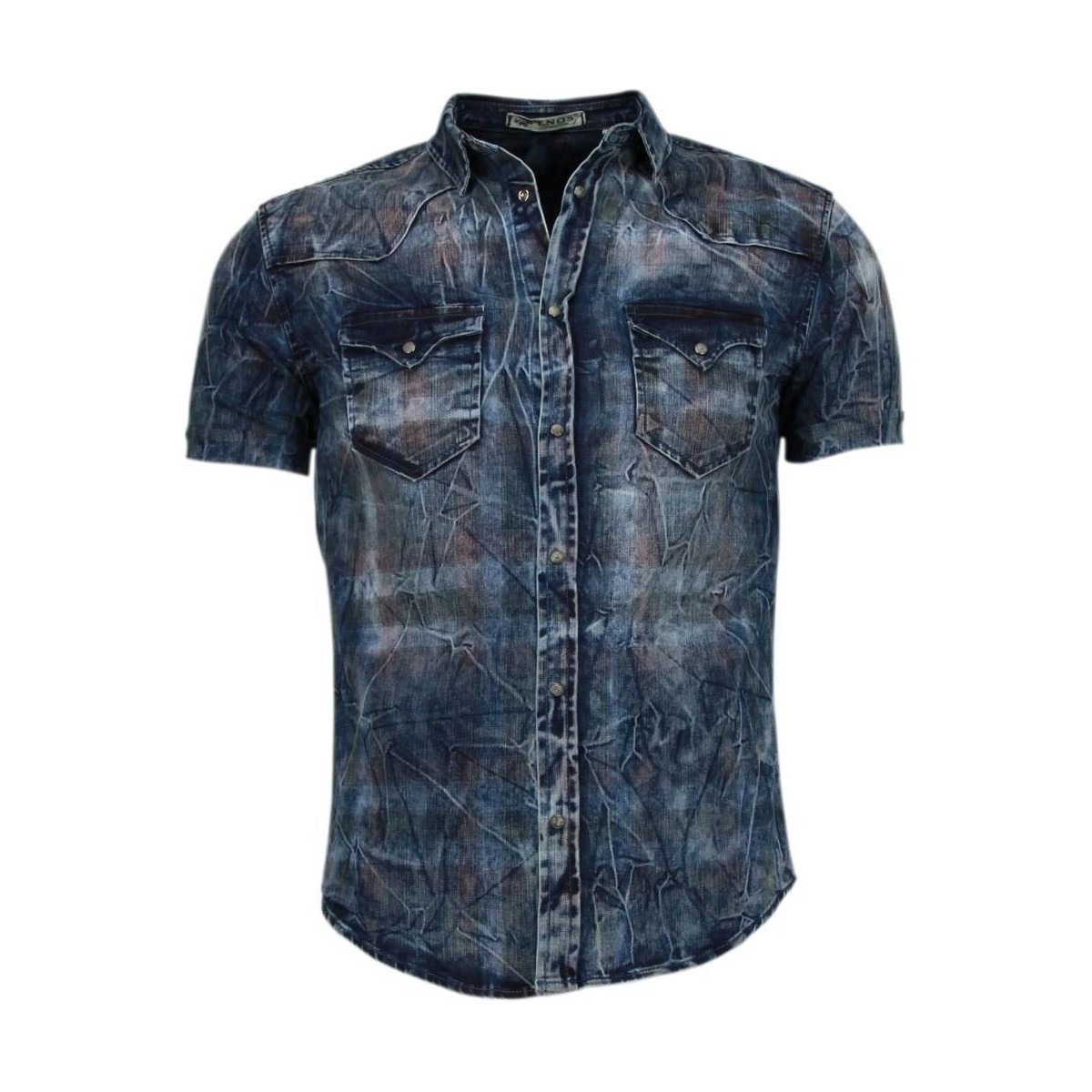Textil Homem Camisas mangas curtas Enos 26535744 Azul