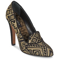 Sapatos Mulher Escarpim Etro 3055 Preto / Dourado