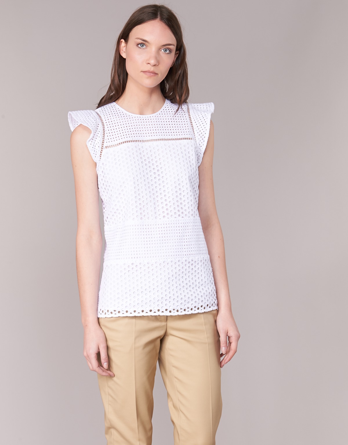 Textil Mulher Tops / Blusas Pontos de fidelidade COMBO EYELET S/S Branco