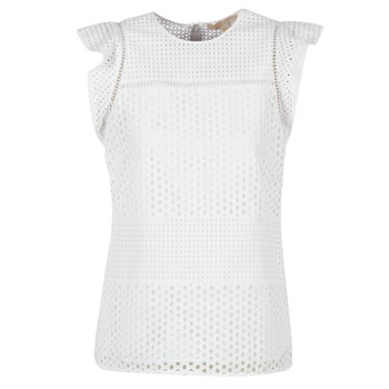 Textil Mulher Tops / Blusas MICHAEL Michael Kors COMBO EYELET S/S Branco