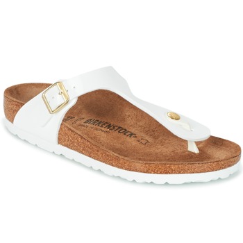 Sapatos Mulher Chinelos Birkenstock GIZEH Branco / Ouro