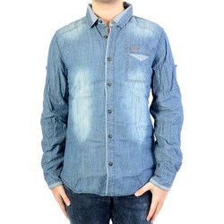 Textil Homem Camisas mangas comprida Deeluxe 90965 Azul