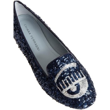 Sapatos Mulher Mocassins Chiara Ferragni CF1218 PAIETTE BLU Azul