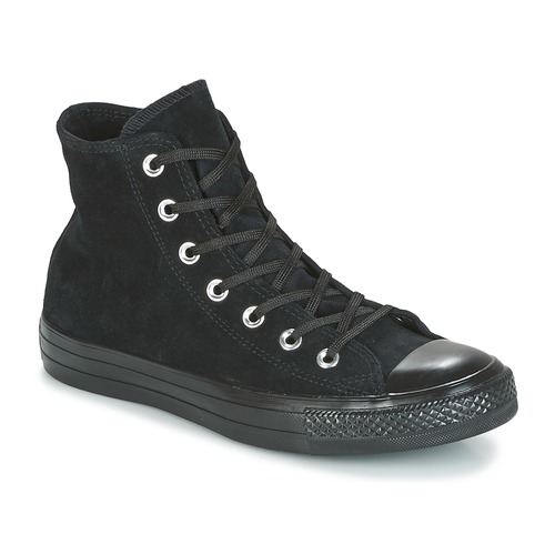 Sapatos Mulher Sapatilhas de cano-alto Converse CHUCK TAYLOR ALL STAR MONO PLUSH SUEDE HI BLACK/BLACK/BLACK Preto