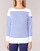 Textil Mulher T-shirt mangas compridas Armor Lux ROADY Branco / Azul
