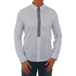 Textil Homem Camisas mangas comprida Sz Collection Man SZM06219 Branco