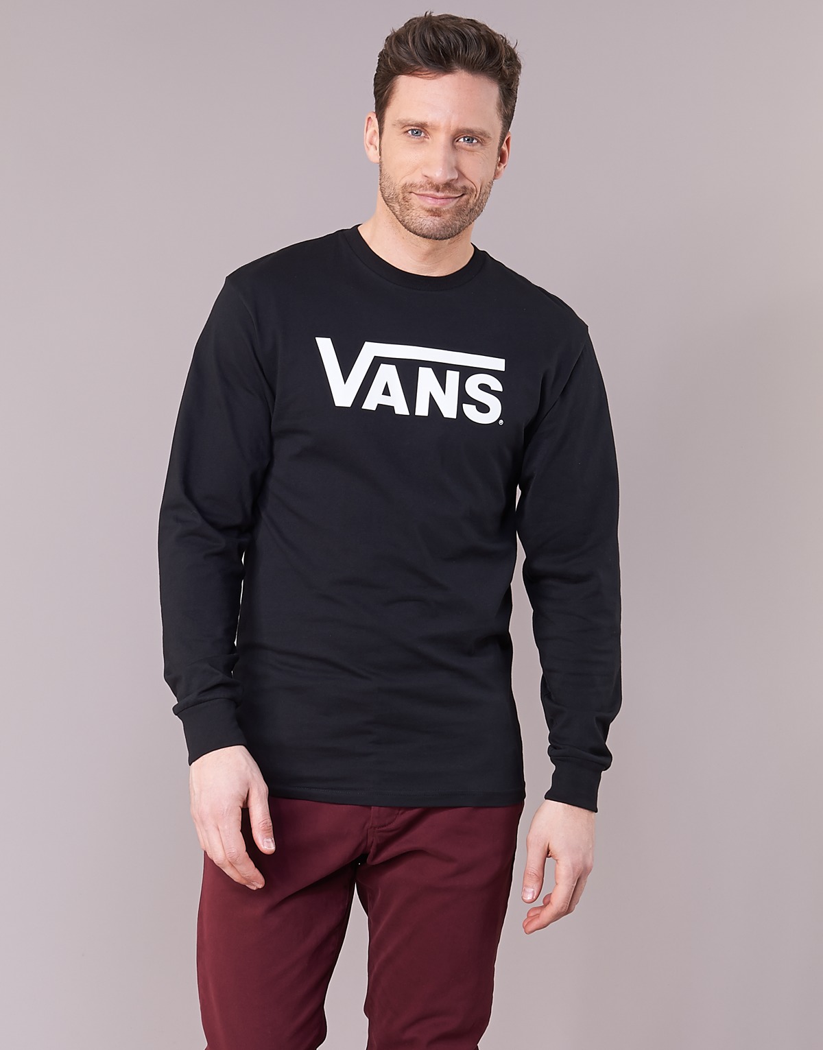 Textil Homem T-shirt mangas compridas black VANS black VANS CLASSIC Preto
