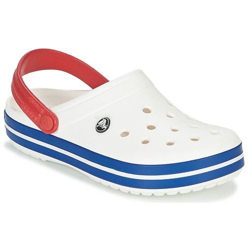 Sapatos Tamancos Crocs rosa CROCBAND Branco / Azul / Vermelho