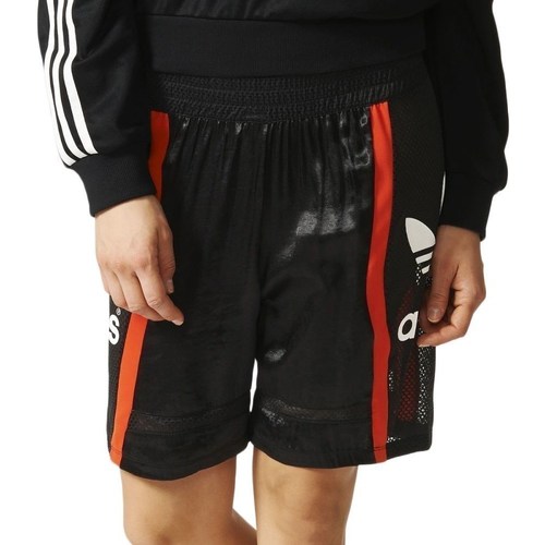 Textil Mulher Calças curtas adidas Originals Basketball Baggy Preto, Vermelho