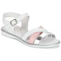 Sapatos Rapariga Sandálias Painéis de Parede IZOEGL Branco / Rosa / Prateado