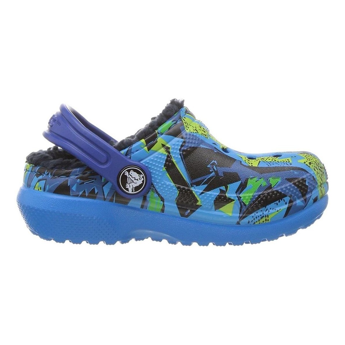Sapatos Rapariga Sandálias Crocs KID'S CLASSIC FUZZ LINED GRAPHIC CLOG Azul