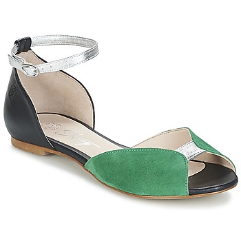 Sapatos Mulher Sandálias Betty London INALI Preto / Prateado / Verde
