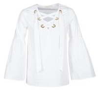 Textil Mulher Contrast Stitch Button Dress Aceitar tudo e fechar POPLIN GRMT LCE UP T. Branco
