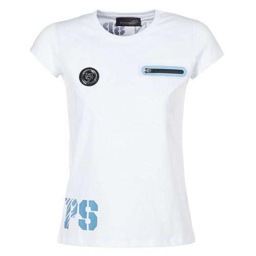 Textil Mulher T-Shirt mangas curtas The Happy Monkort SITTIN OVER HERE Branco