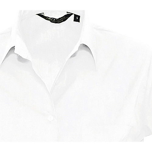Textil Mulher camisas Sols ESCAPE WOMENN-CAMISA POPELÍN MUJER MANGA CORTA-Corte ceñido Branco