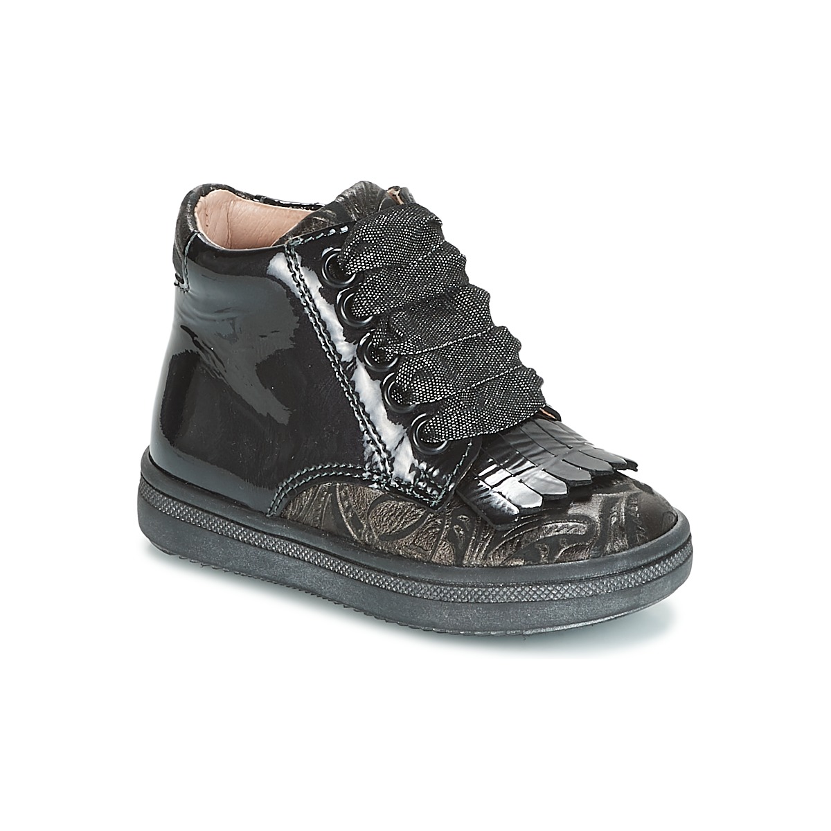 Sapatos Rapariga Sapatilhas de cano-alto Acebo's DOLAGIRI Preto / Prata