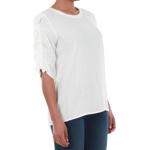 Vero Moda 10196235 VMSEATTLE FRILL 2/4 TOP EXP SNOW WHITE Branco