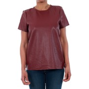 10188470 VMRINA LACE BUTTER S/S TOP LCS ZINFANDEL
