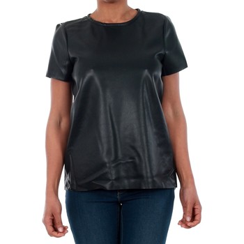 Textil Mulher tee shirts homme american apparel Vero Moda 10188470 VMRINA LACE BUTTER S/S TOP LCS BLACK Preto