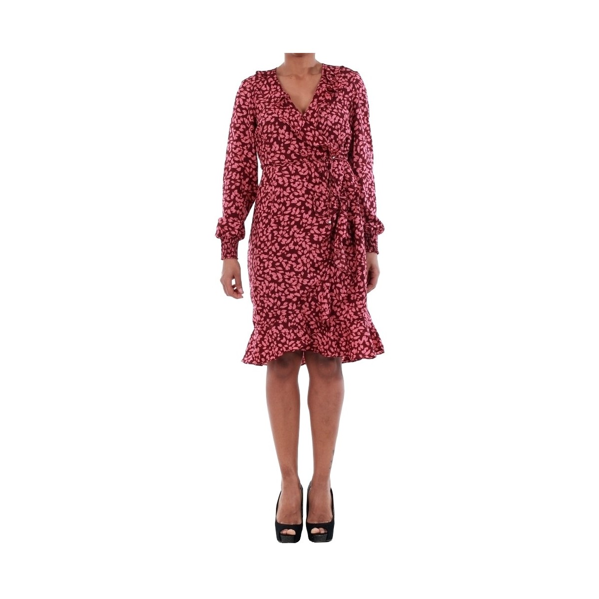 Textil Mulher Vestidos Vero Moda 10198721 VMHENNA FIFI SMOCK L/S SHORT DRESS PORT ROYALE/LEISE Rosa