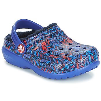 Sapatos Criança Tamancos Crocs CLASSIC LINED GRAPHIC CLOG K Azul