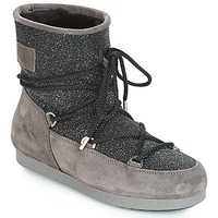 Sapatos Mulher Botas de neve Moon Boot FAR SIDE LOW SUEDE GLITTER Preto / Cinza